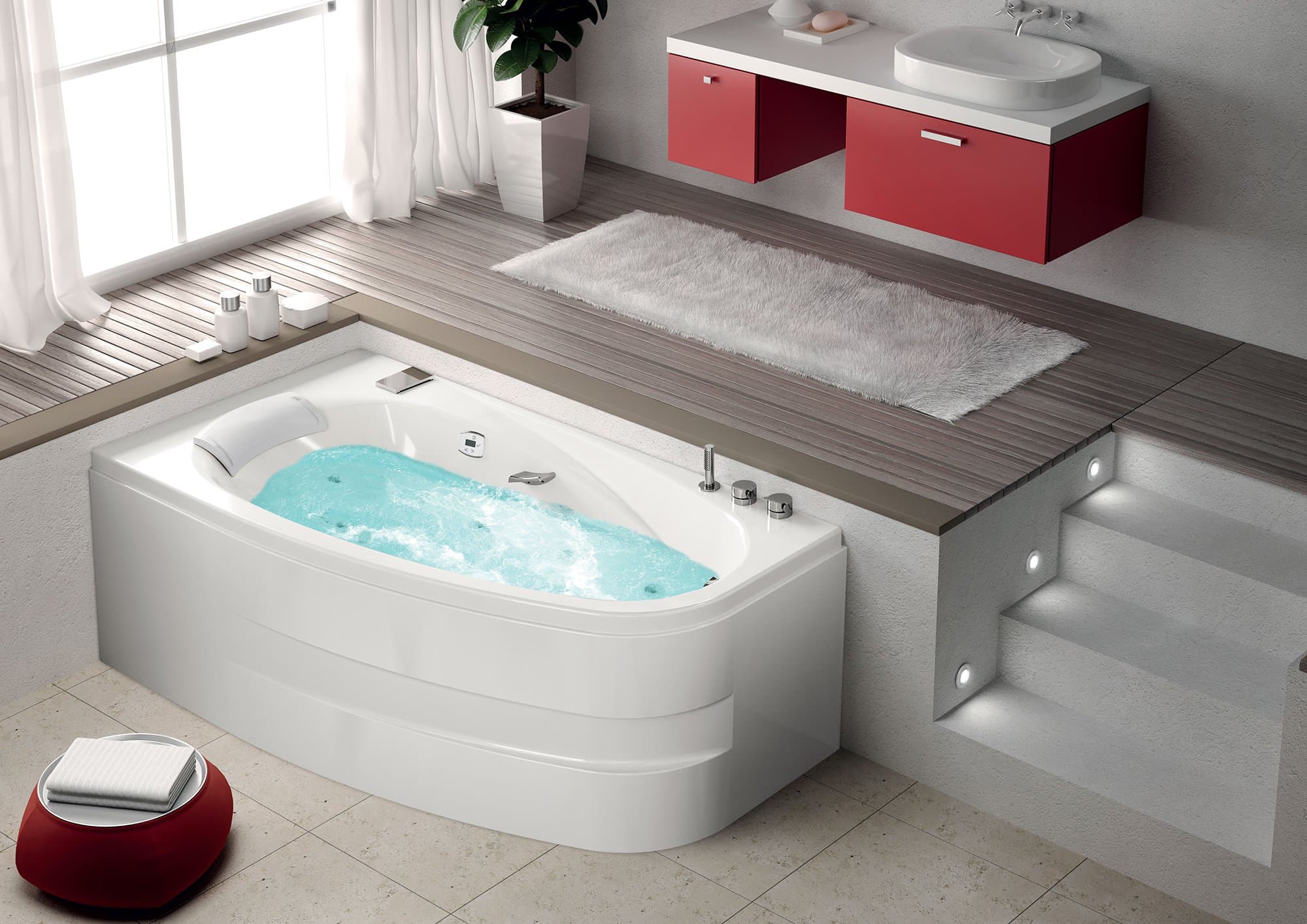 Photo du modèle Baignoire balnéo asymétrique KINÉDO MILONGA