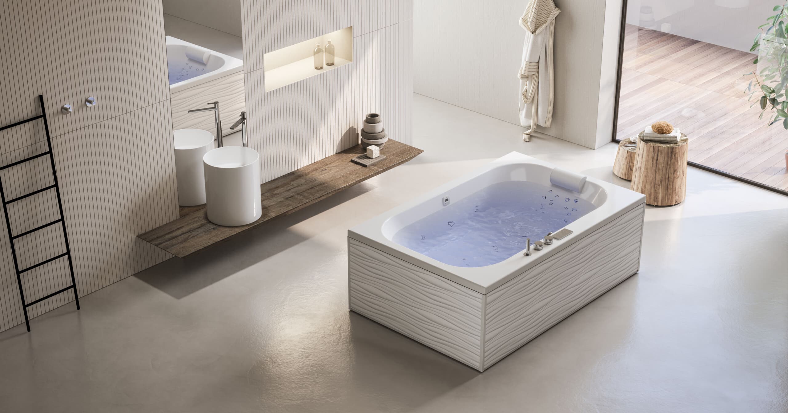 Ritorno pannello acrilico Biocryl colore Vagues larghezza 70cm